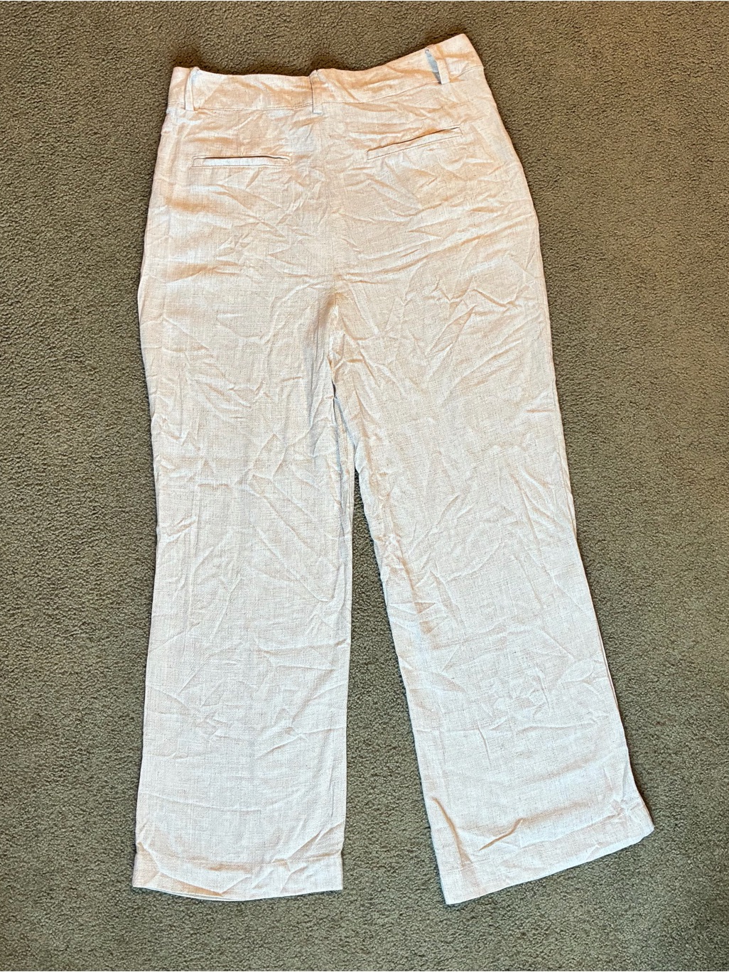 Thread Supply Nwt Wide Leg Trousers Cream Linen Blend Lightweight Dress Pants L — image 8 of 8